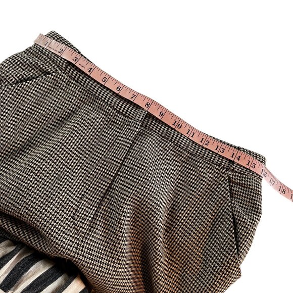 Vintage Women's Pants Size 12 Tweed Houndstooth 100% Wool Lined Brown Cuff Leg - Picture 8 of 10